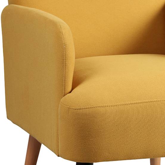 Fauteuil Rembourré Tissu Jaune - TEODORE - Image 5
