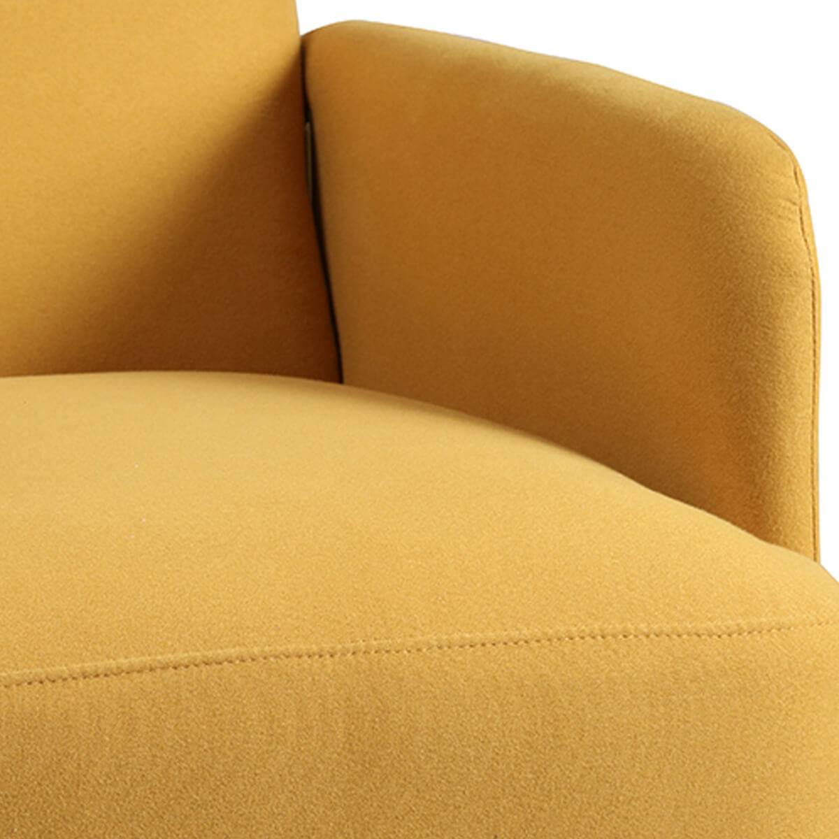 Fauteuil Rembourré Tissu Jaune - TEODORE - Image 3