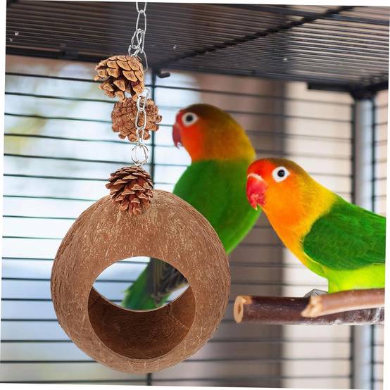 Nid Suspendu 100% Naturel en Coco pour Perroquets. Balançoire et Jouet de Confort pour Perruches et Oiseaux DtopbuyAge - Image 5