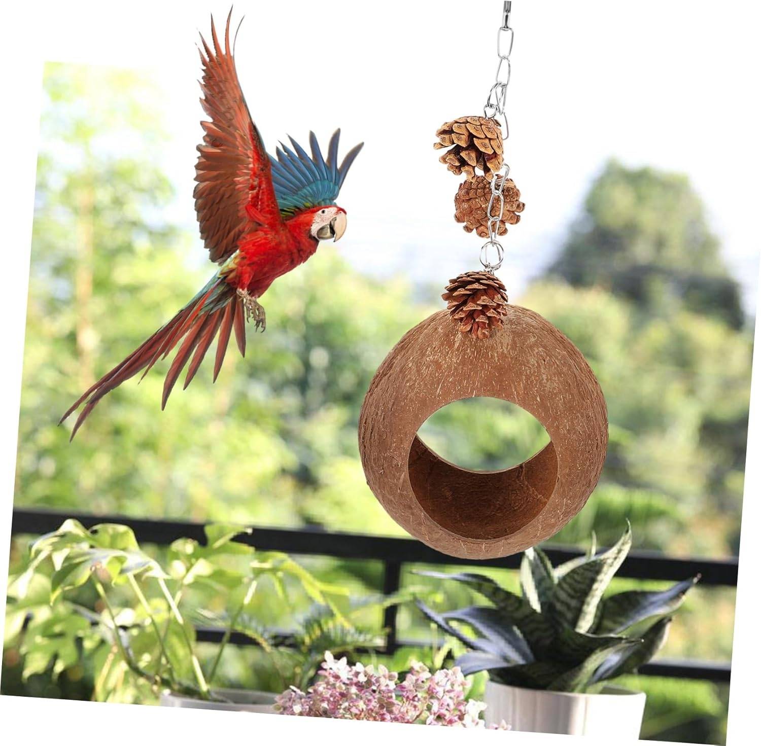 Nid Suspendu 100% Naturel en Coco pour Perroquets. Balançoire et Jouet de Confort pour Perruches et Oiseaux DtopbuyAge - Image 4