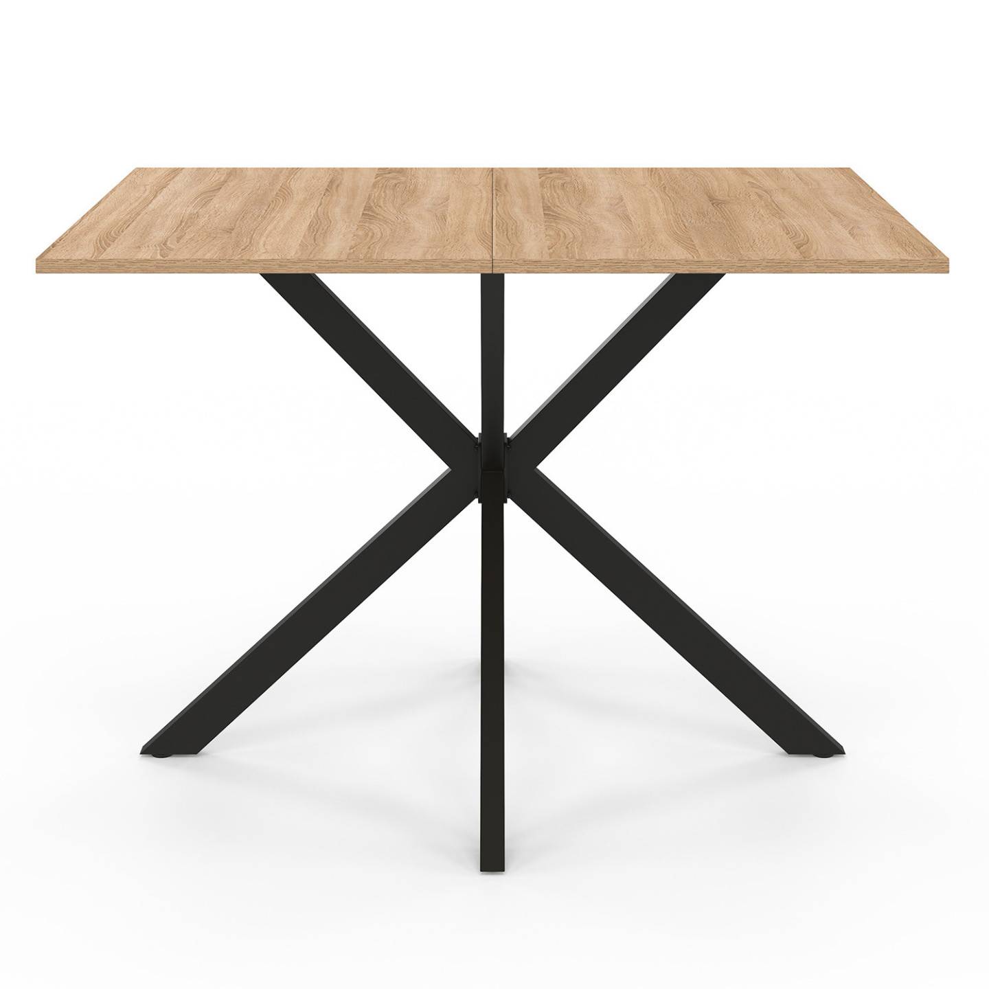 Table à manger rectangle ALIX 6 personnes pied araignée bois et noir 110 cm - Image 3