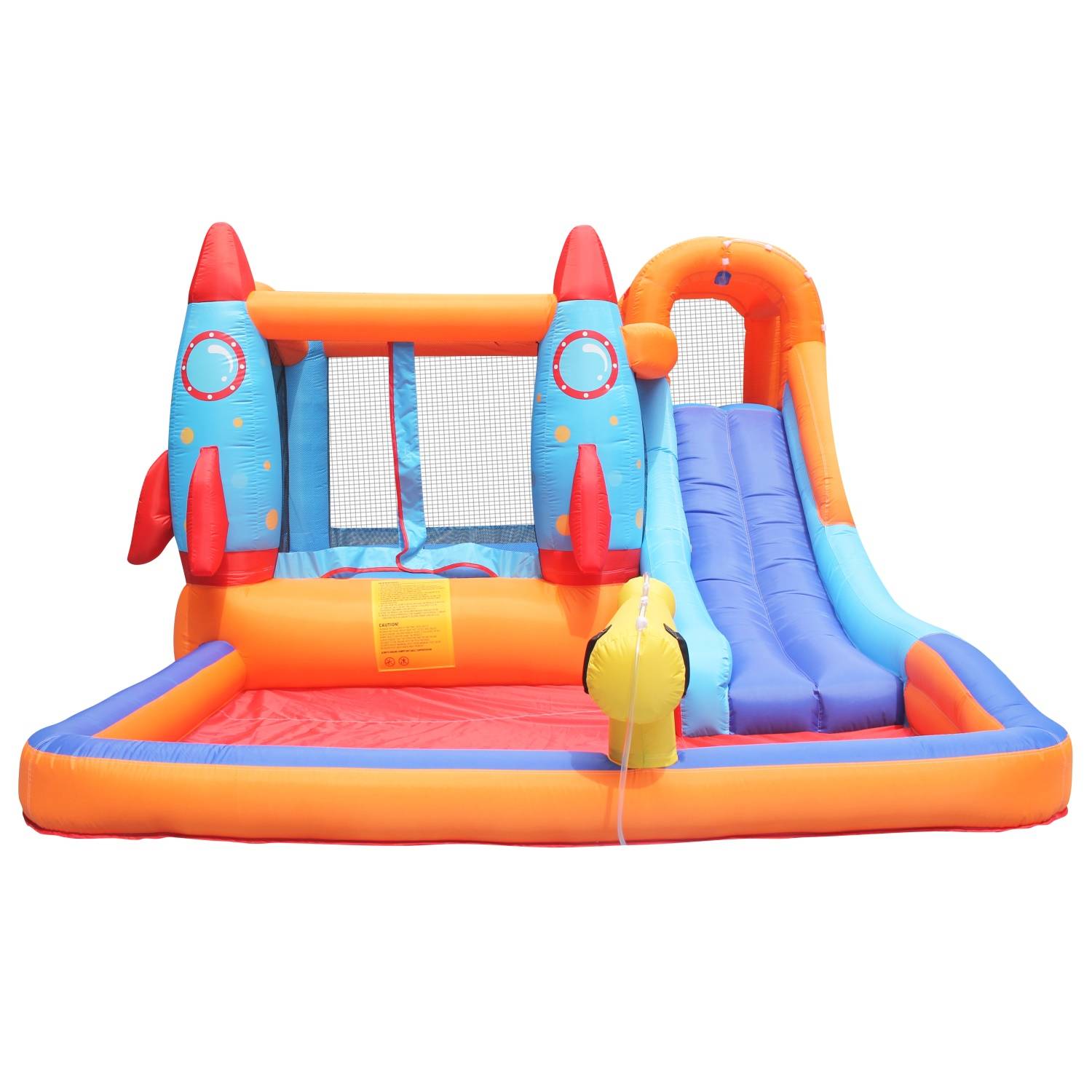 0 - Château Gonflable pour 3 Enfants Aire de jeux gonflable avec Toboggan à L’Eau de Piscine 370x260x185cm Charge Max 90KG - Image 4