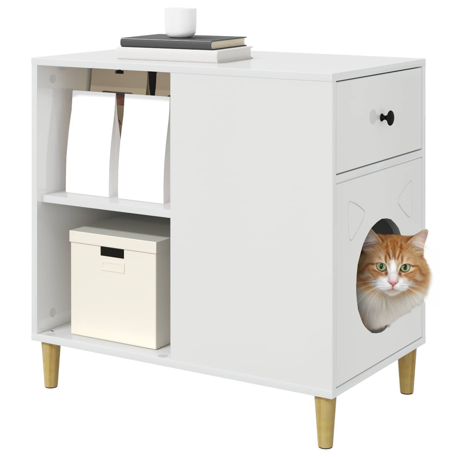 Grande Maison Chat Brillant Repos Blanc 72cm pour Grand Chat Hygiène - ComfortXL Outdoor Living - Image 3