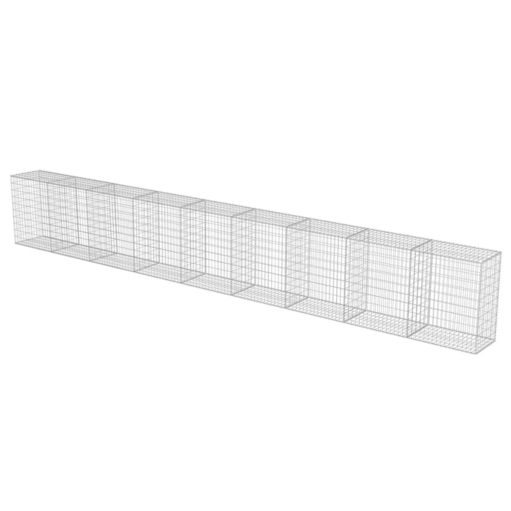 Mur à gabion avec couvercles Acier galvanisé Argenté 900 x 50 x 100 cm - PANGIVO - Image 4