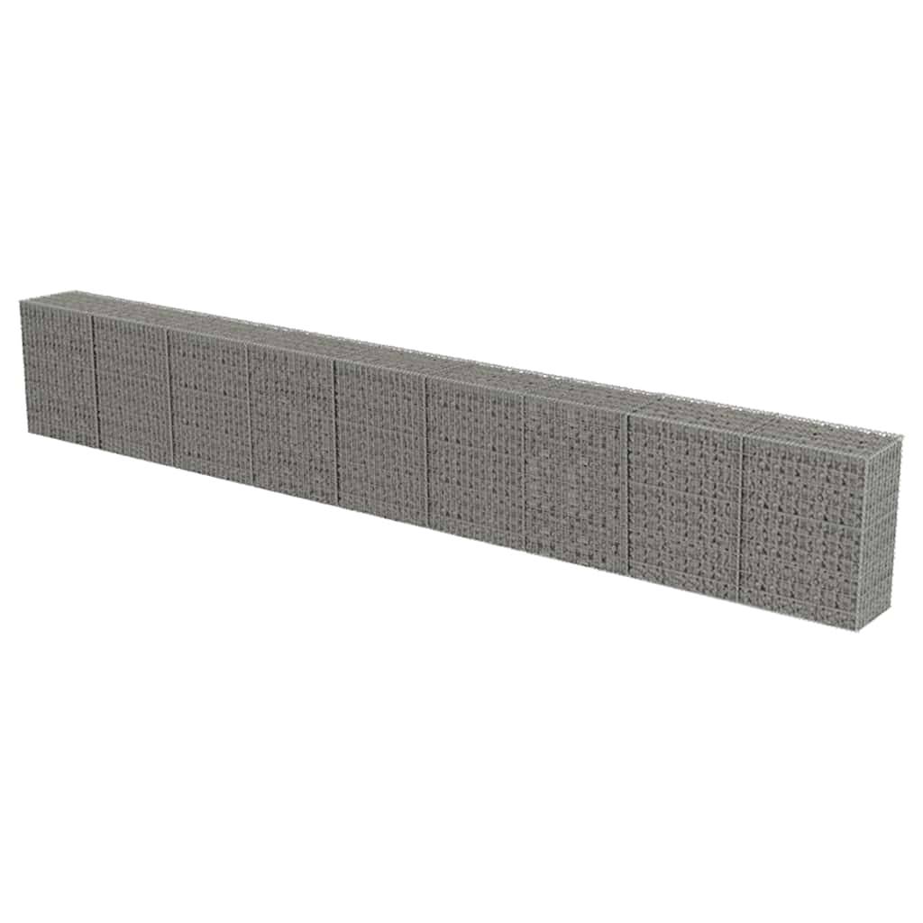 Mur à gabion avec couvercles Acier galvanisé Argenté 900 x 50 x 100 cm - PANGIVO - Image 2
