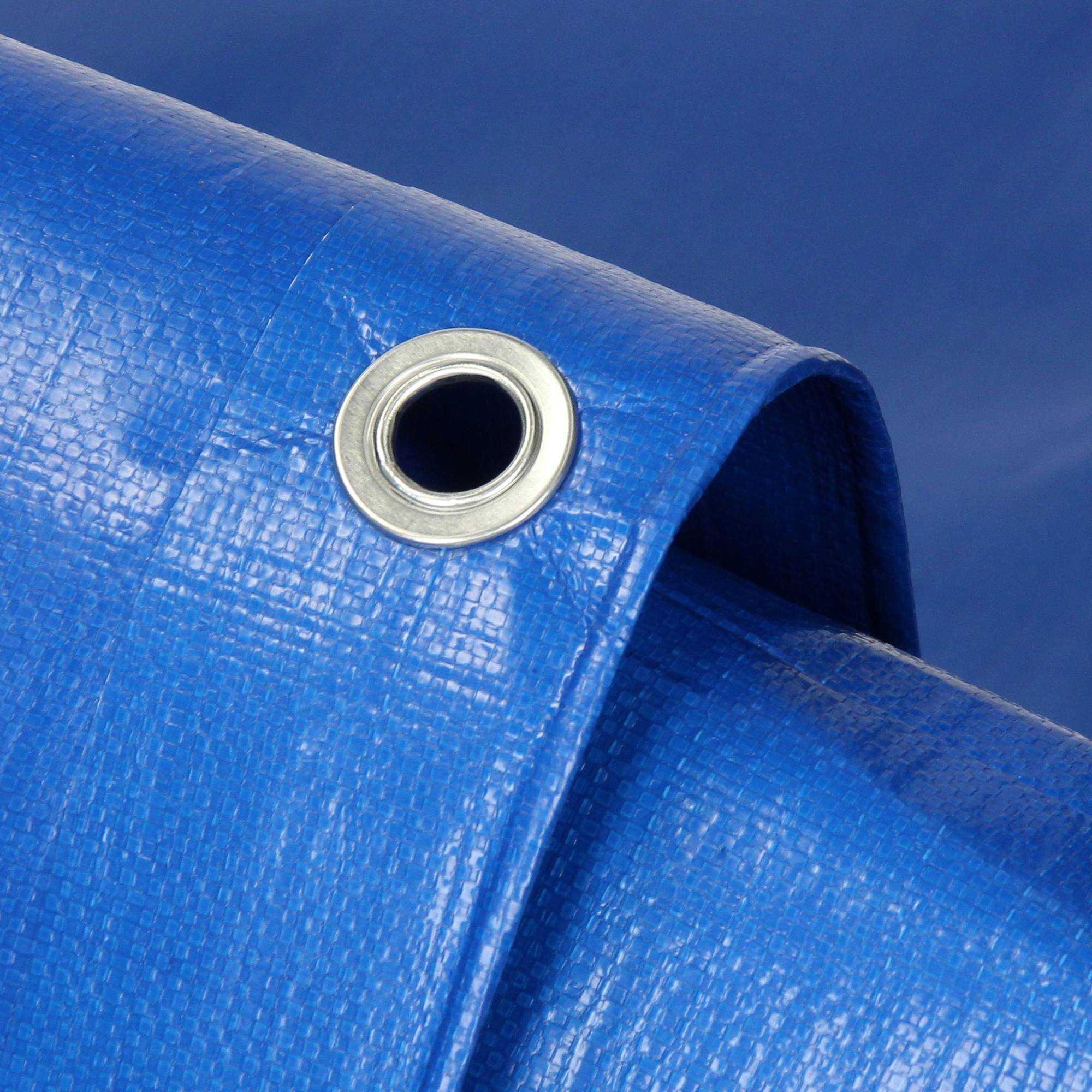 Ecd-Germany - Bâche de Protection Imperméable à l'Eau avec Oeillets - 6x10m 60m² 180g/m²- Polyéthylène PE Bleu- Résistant à la Moisissure - Imagen 2