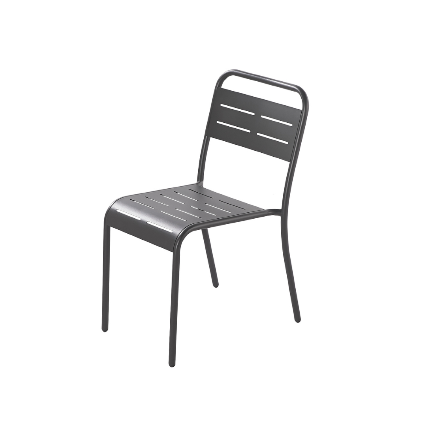Lot de 6 chaises en acier gris foncé BERGAME - Image 1