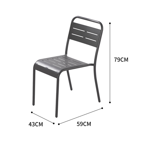 Lot de 6 chaises en acier gris foncé BERGAME - Image 4