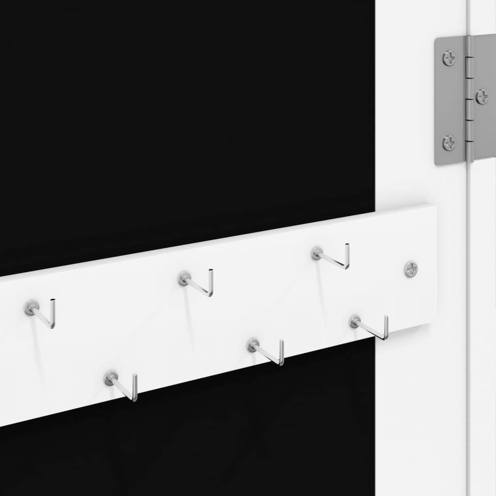 Maison Chic - Miroir Murale avec rangement - Armoire à bijoux avec miroir blanc 37,5x10x106 cm PC157 - Image 8