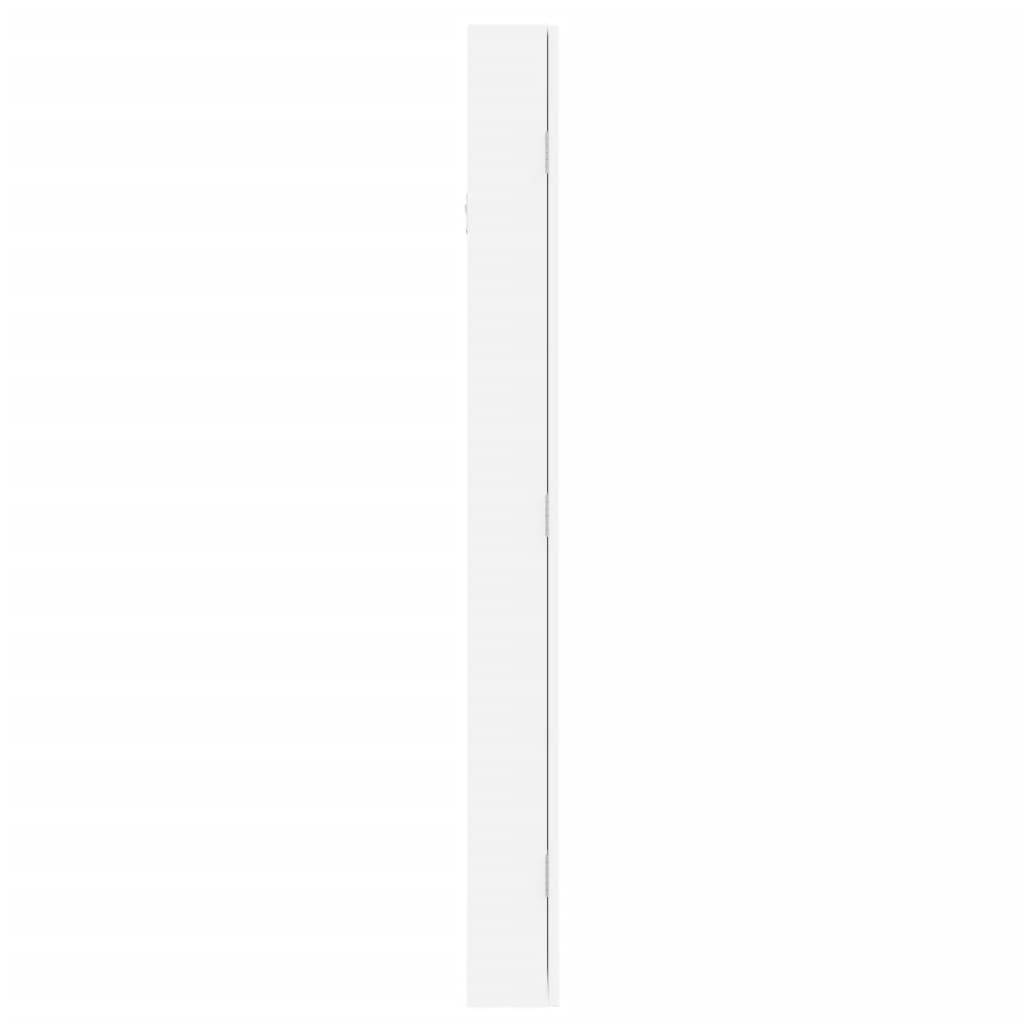 Maison Chic - Miroir Murale avec rangement - Armoire à bijoux avec miroir blanc 37,5x10x106 cm PC157 - Image 6