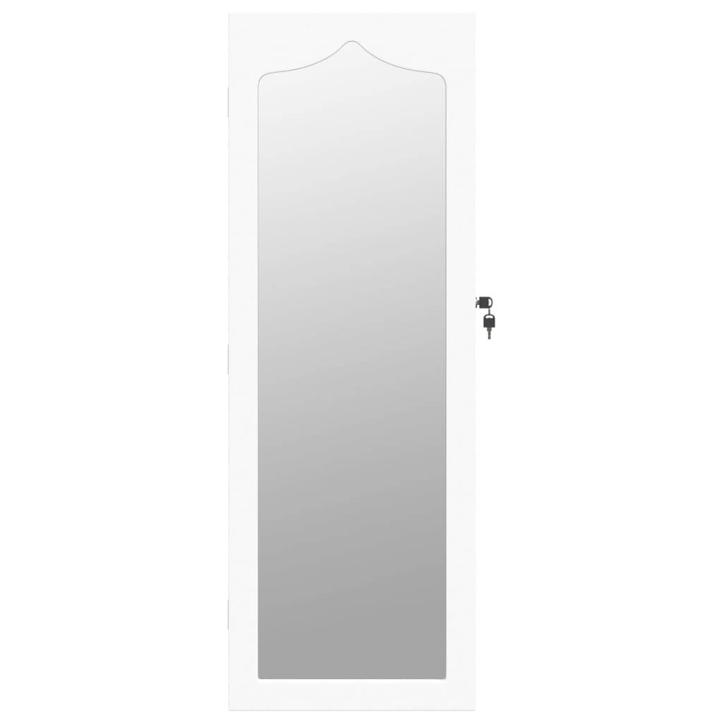 Maison Chic - Miroir Murale avec rangement - Armoire à bijoux avec miroir blanc 37,5x10x106 cm PC157 - Image 4