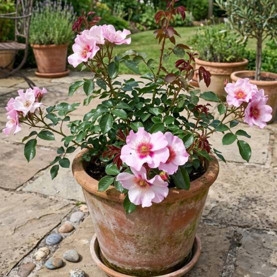 Rosier paysager Peace and Love® 'Chewsunsign' à fleurs Rose/Rouge - feuillage Caduc - Pot de 3L - 20/40 cm - Image 2