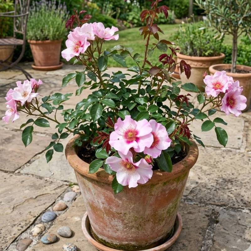 Rosier paysager Peace and Love® 'Chewsunsign' à fleurs Rose/Rouge - feuillage Caduc - Pot de 3L - 20/40 cm - Image 2