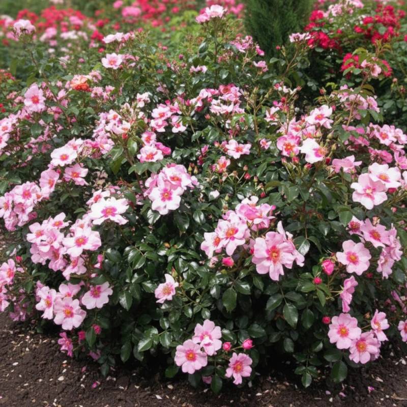 Rosier paysager Peace and Love® 'Chewsunsign' à fleurs Rose/Rouge - feuillage Caduc - Pot de 3L - 20/40 cm - Image 4