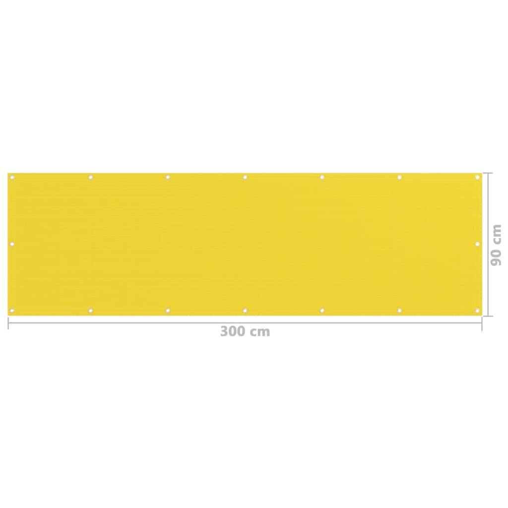 Helloshop26 - Écran de balcon brise pare vue protection confidentialité 90 x 300 cm PEHD jaune - Imagen 5