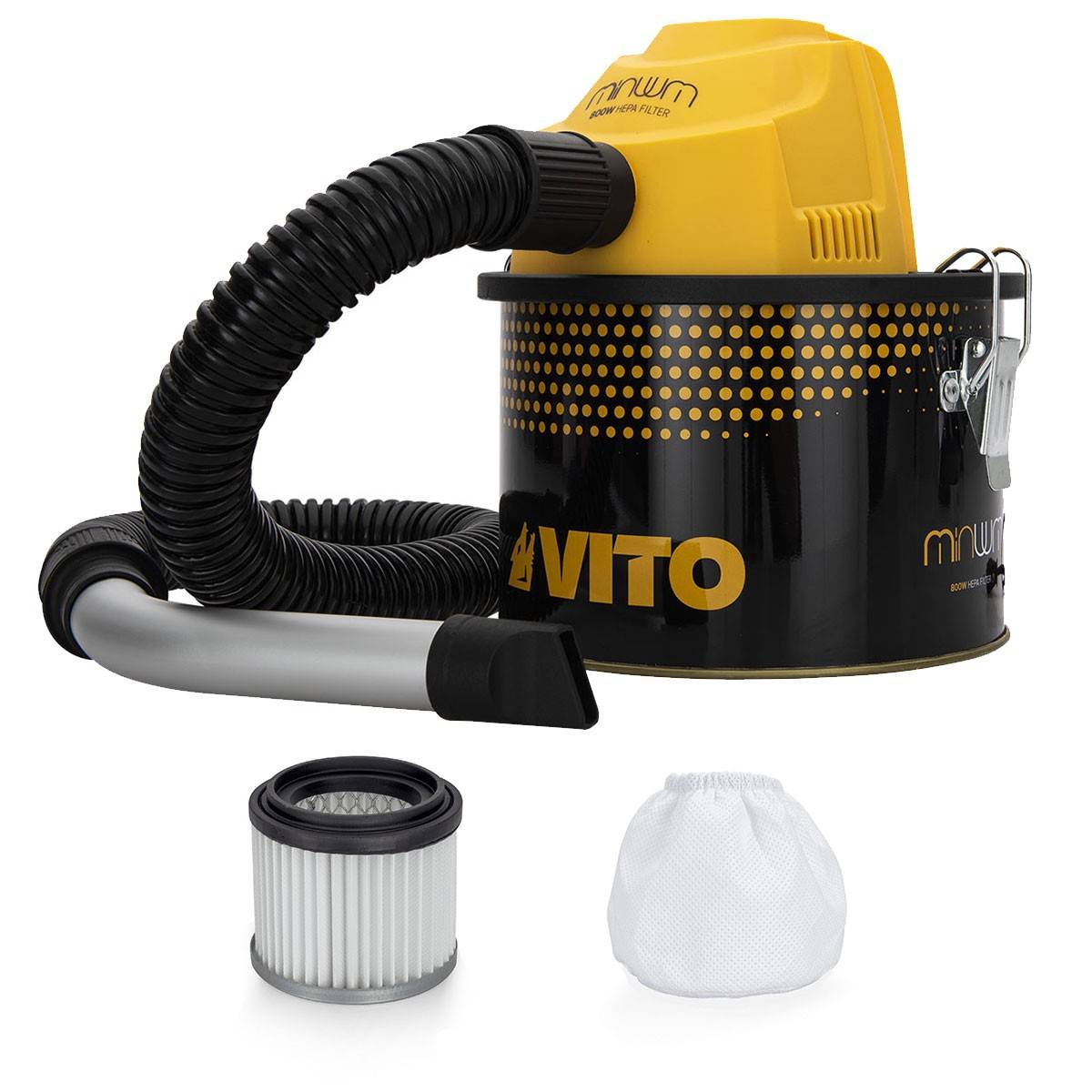 Aspirateur de cendres 800W Cuve 4 Litres + 2 Filtres HEPA VITO - Image 1