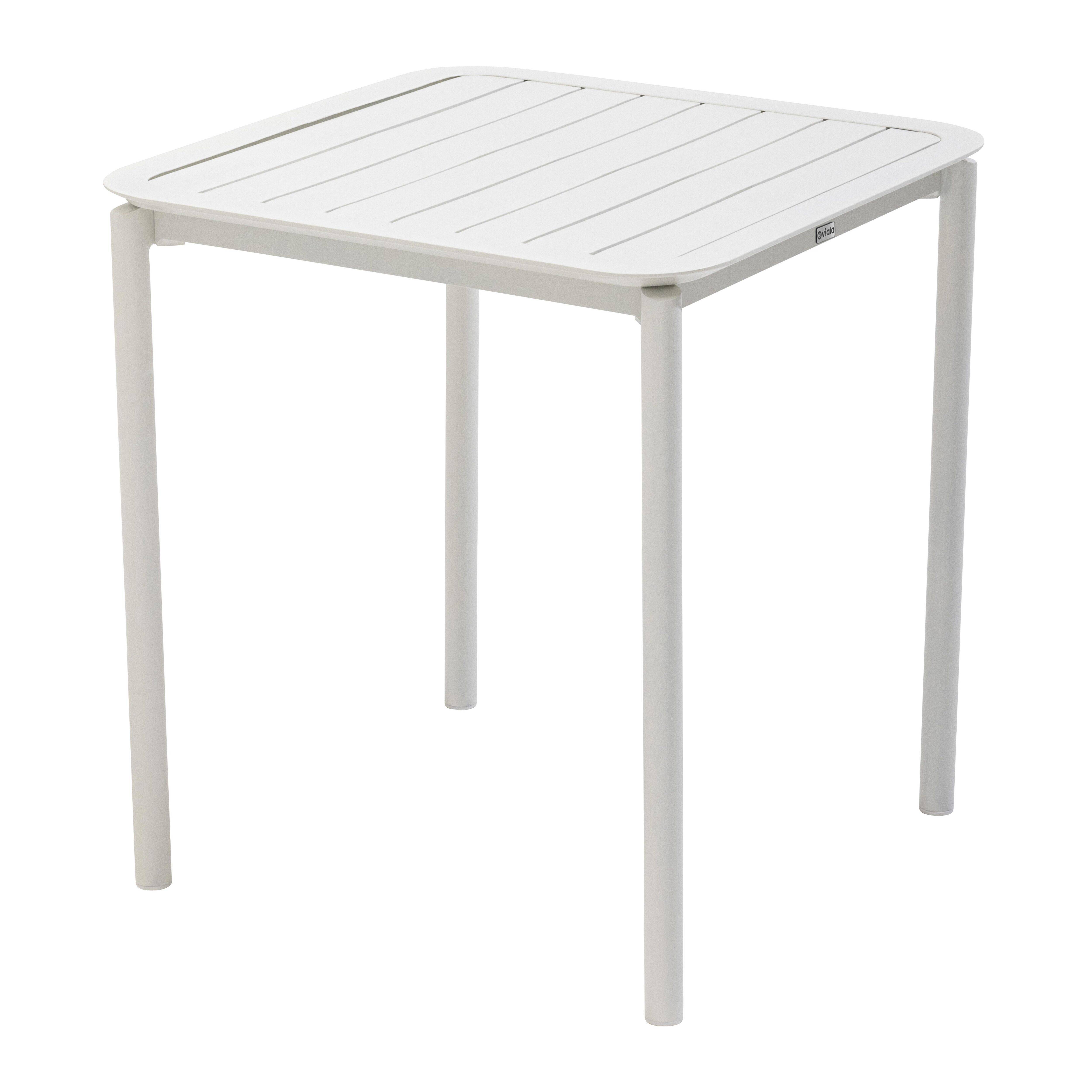 Oviala - Ensemble table de terrasse 70cm et 4 chaises blanc Almada - Oviala - Imagen 5