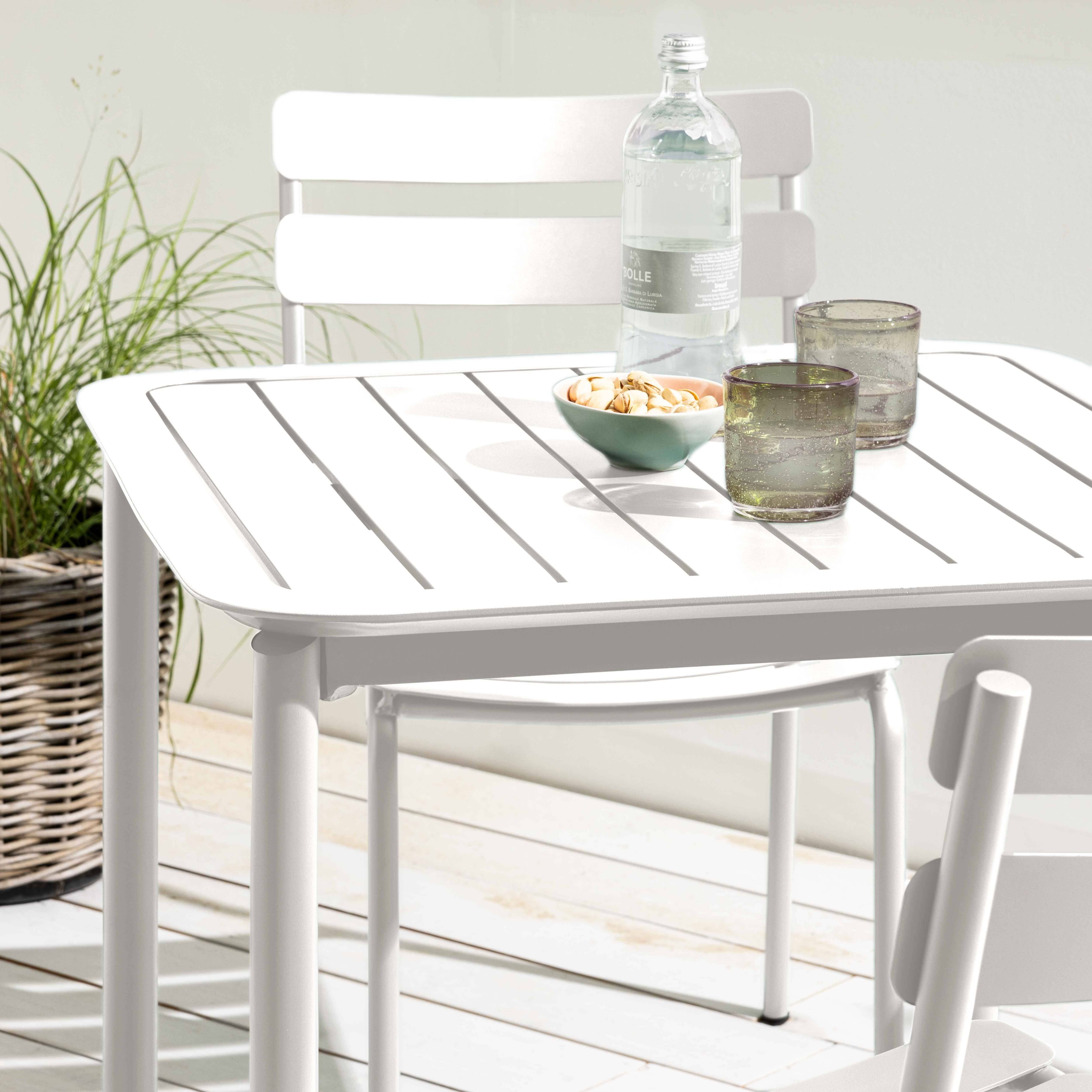 Oviala - Ensemble table de terrasse 70cm et 4 chaises blanc Almada - Oviala - Imagen 3