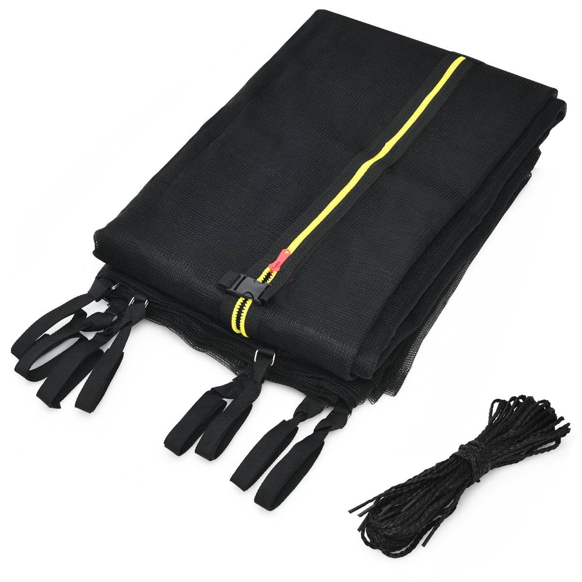 Helloshop26 - Filet de sécurité pour trampoline 488 cm avec 11 poteaux fermeture eclair double et boucles de protection intérieur/extérieur - Imagen 1