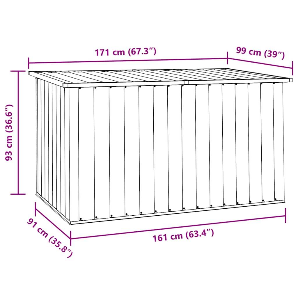 Coffre de Rangement XXXL Acier Galvanisé Très Grande Capacité pour Jardin Vert 171x99x93 cm – ComfortXL Outdoor Living - Image 5