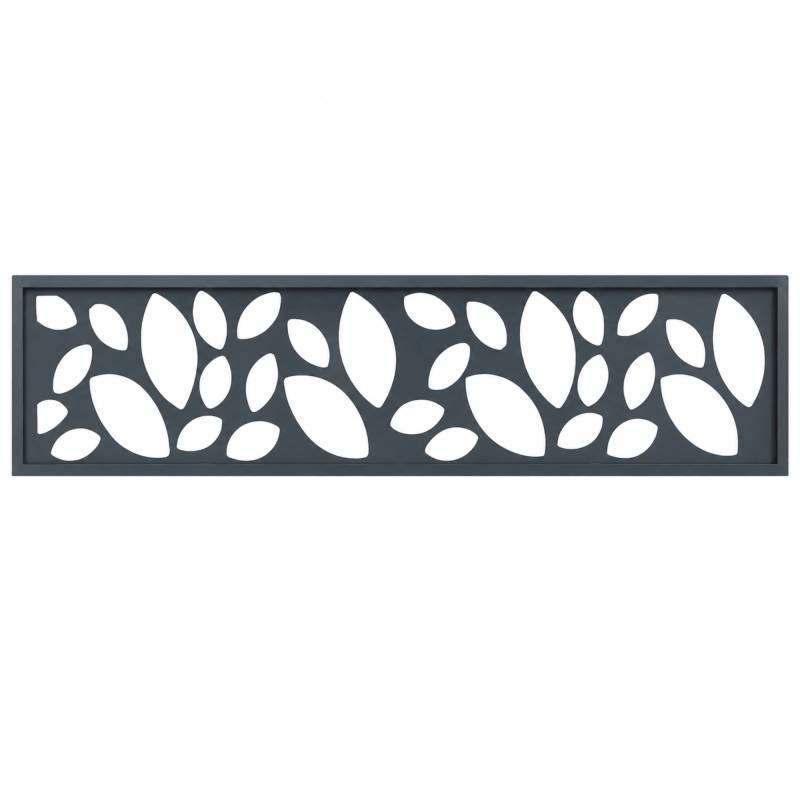 PANNEAU ALU DECOR FEUILLES L 176cm / l 42,8cm pour clôture LARKO - Coloris - Gris anthracite RAL 7016, Largeur - 42,8cm, Longueur - 176cm