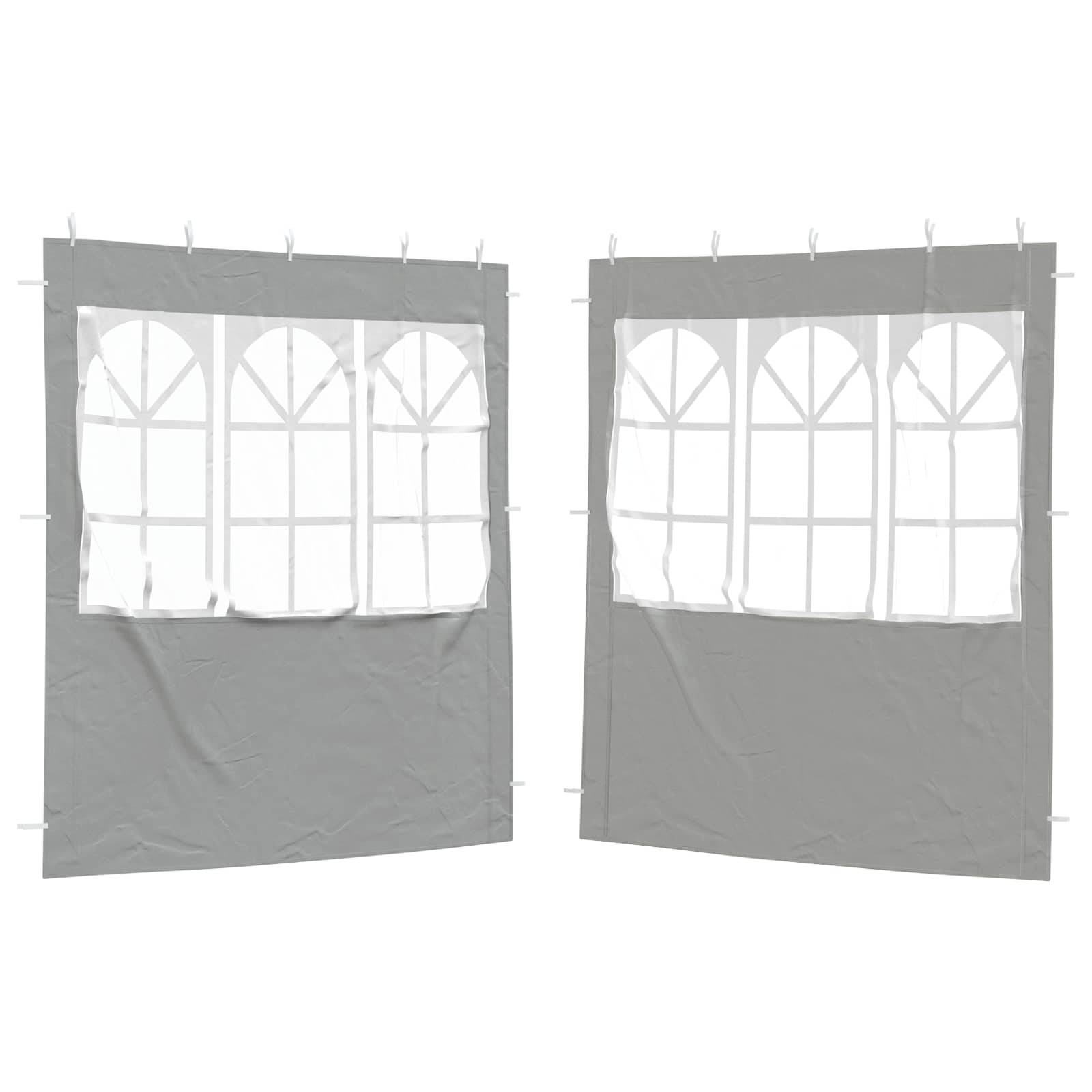 Mur de tente de fête PE et acier gris clair 200 x 195 cm, Poids:0.73kg - PANGIVO - Image 2