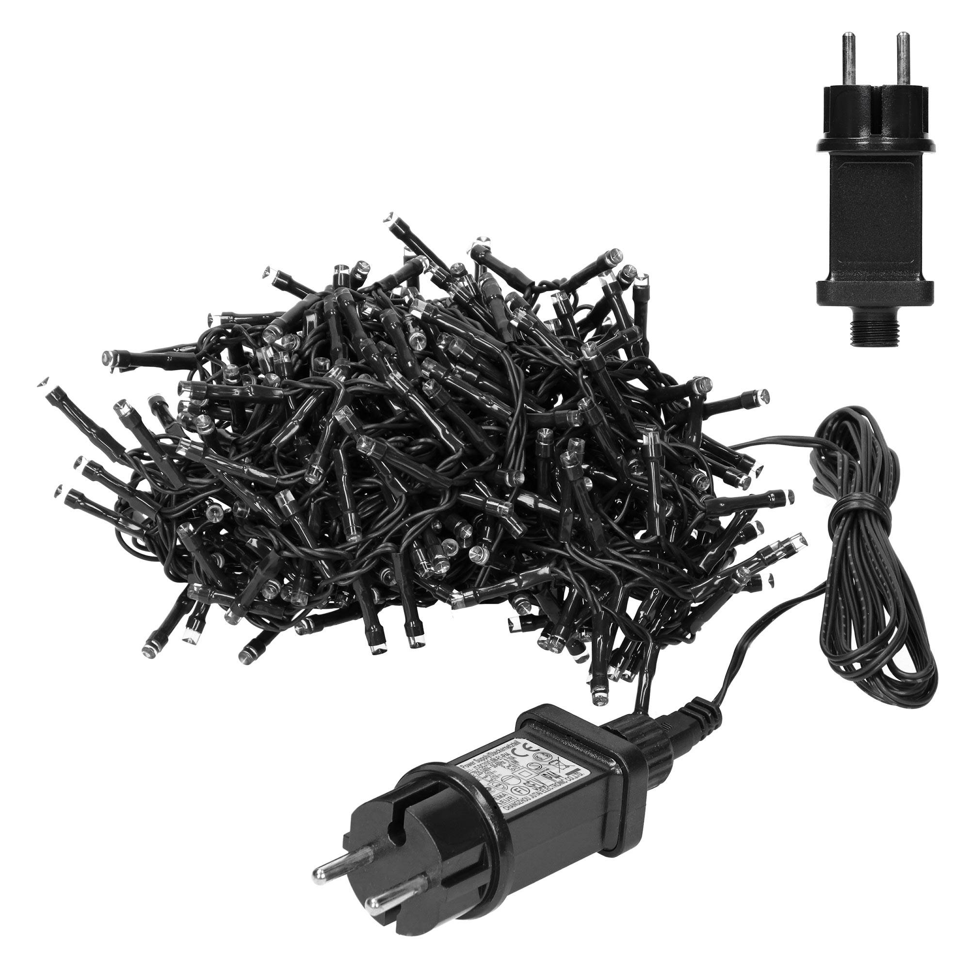 Ecd-Germany - Rideau pendant lumineux de Noël 200 LED blanc chaud IP44 2m intérieur/extérieur - Imagen 1