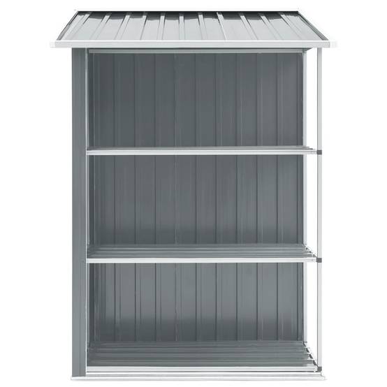 Abri de jardin cabane cabanon maison de stockage remise extérieur hangar outils robuste avec étagère 205 x 130 x 183 cm Fer gris - Image 4