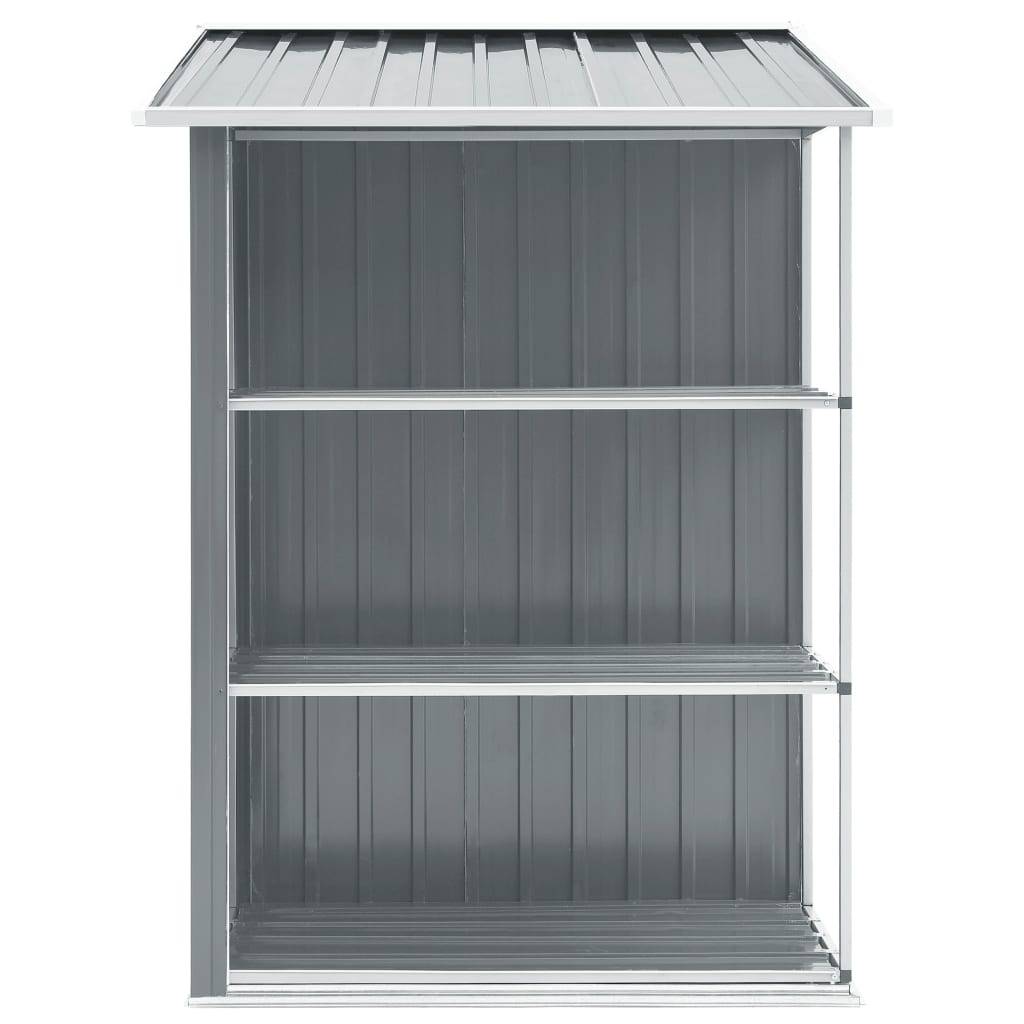 Abri de jardin cabane cabanon maison de stockage remise extérieur hangar outils robuste avec étagère 205 x 130 x 183 cm Fer gris - Image 4