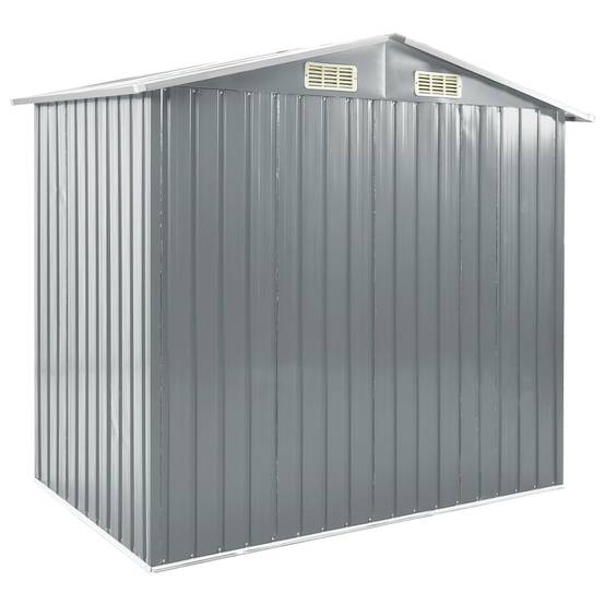 Abri de jardin cabane cabanon maison de stockage remise extérieur hangar outils robuste avec étagère 205 x 130 x 183 cm Fer gris - Image 5