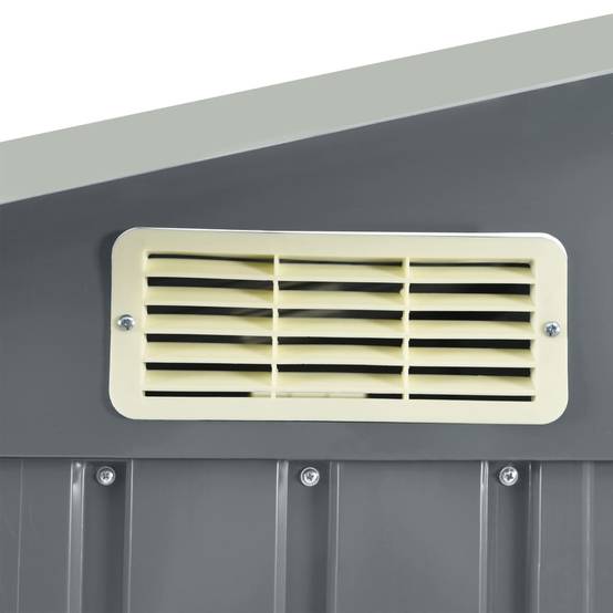 Abri de jardin cabane cabanon maison de stockage remise extérieur hangar outils robuste avec étagère 205 x 130 x 183 cm Fer gris - Image 6