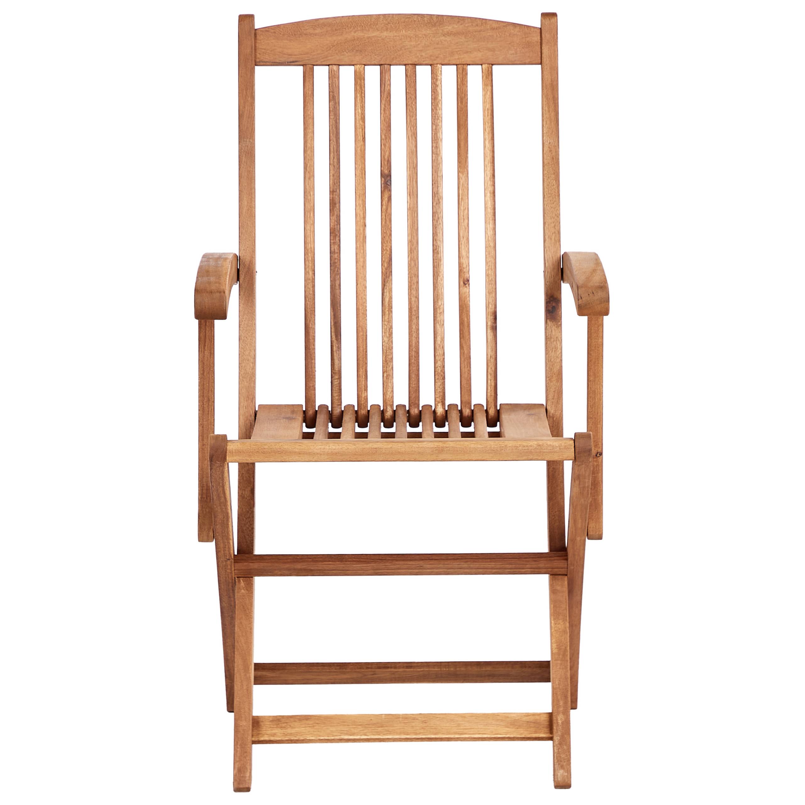 Beliani - Lot de 2 Chaises de Jardin en Bois avec Coussins Taupe Pliantes Salle à Manger Extérieur Style Rustique - Imagen 6
