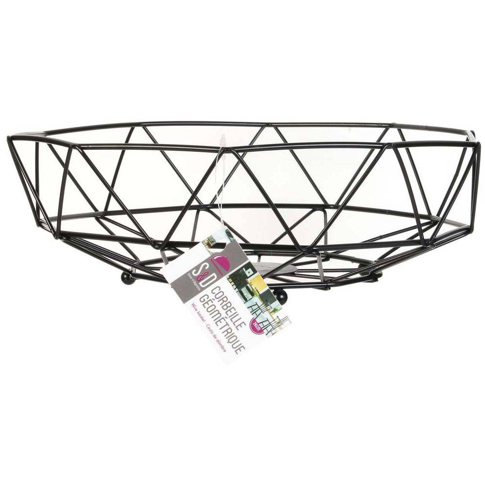 The Home Deco Factory - Corbeille filaire géométrique 26 cm Noir - Imagen 2