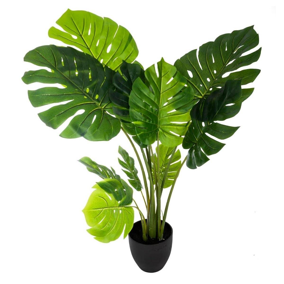 Plante Artificielle en Pot "Philodendron" 110cm Vert - Image 1