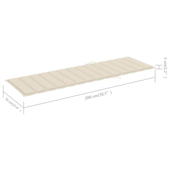 Helloshop26 - Transat chaise longue bain de soleil lit de jardin terrasse meuble d'extérieur 198 x 135 x (30-75) cm double et coussins crème bois de pin imprégné - Imagen 8