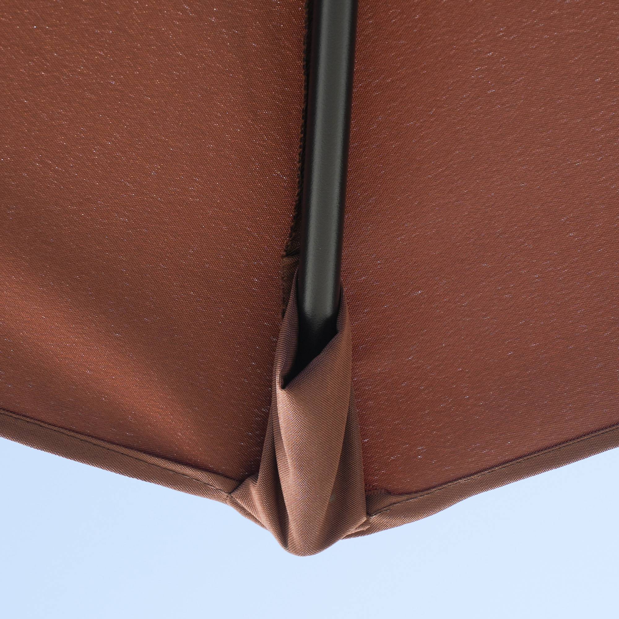 ComfortXL - Demi-Parasol Mural Acier avec Manivelle pour Balcon Terrasse 200x190 cm Café - ComfortXL Outdoor Living - Image 10