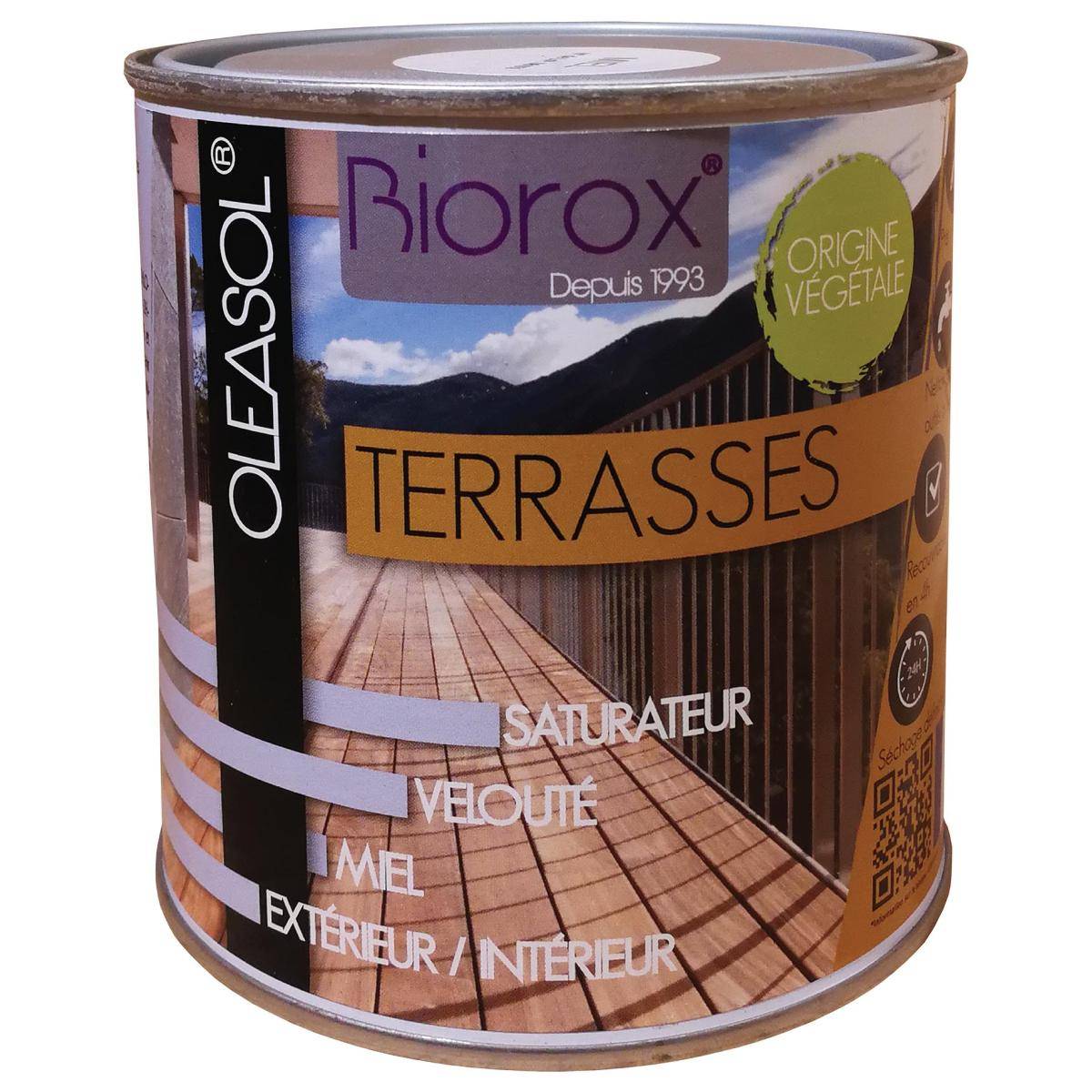 Biorox - Saturateur pour bois extérieurs origine végétale 2 en 1 terrasses Oleasol 1 litre