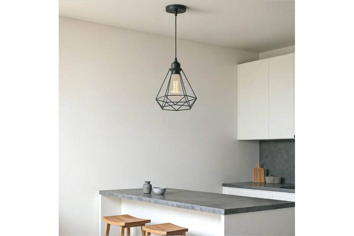 Entrepotbrico - Plafonnier suspension luminaire métal noir 20,5x25 cm - Image 2
