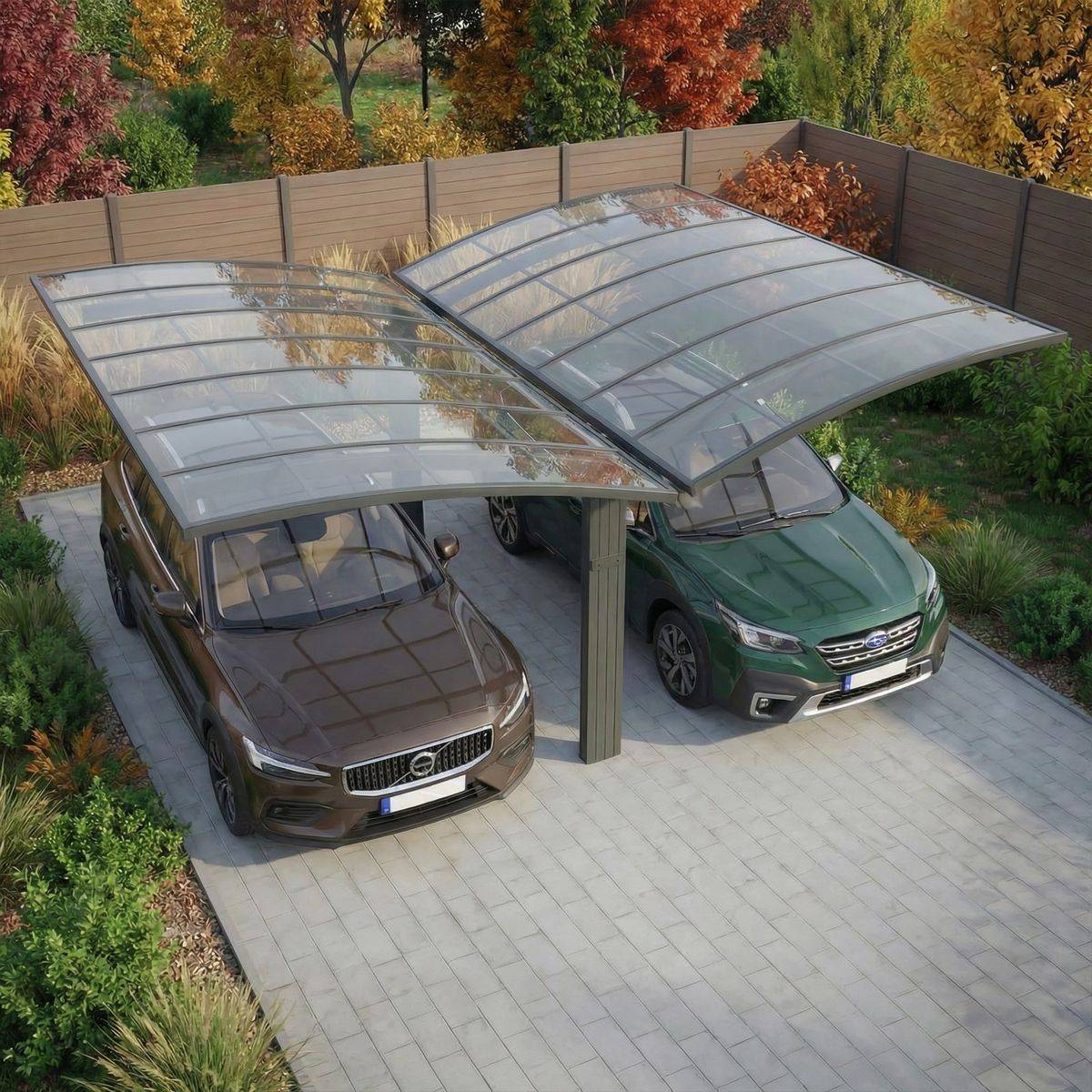 Direct Abris - Carport Aluminium Autoportant BOLTON - 500 x 600 - 2 Voiture - Toiture en Polycarbonate Traite Anti-UV - Image 3