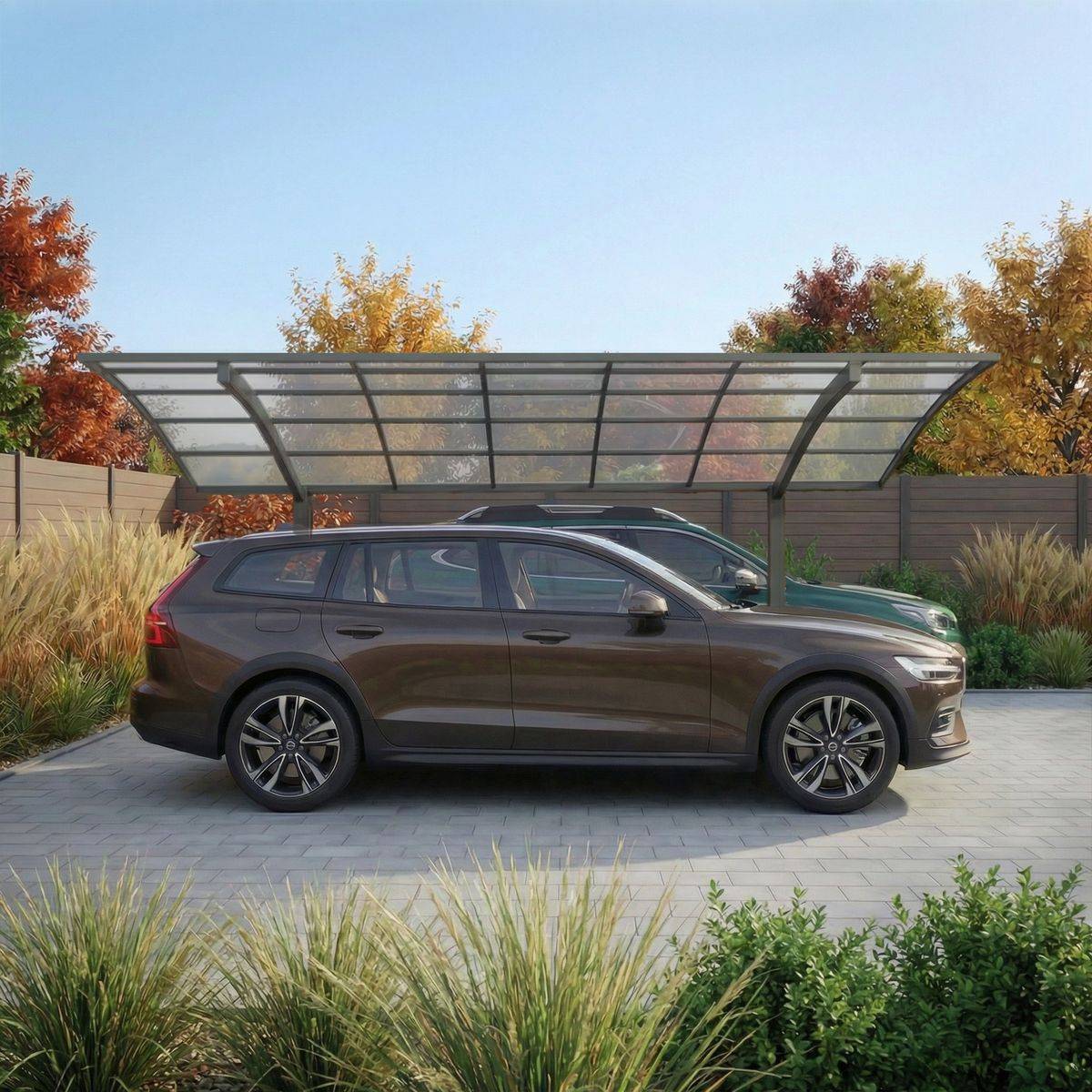 Direct Abris - Carport Aluminium Autoportant BOLTON - 500 x 600 - 2 Voiture - Toiture en Polycarbonate Traite Anti-UV - Image 2