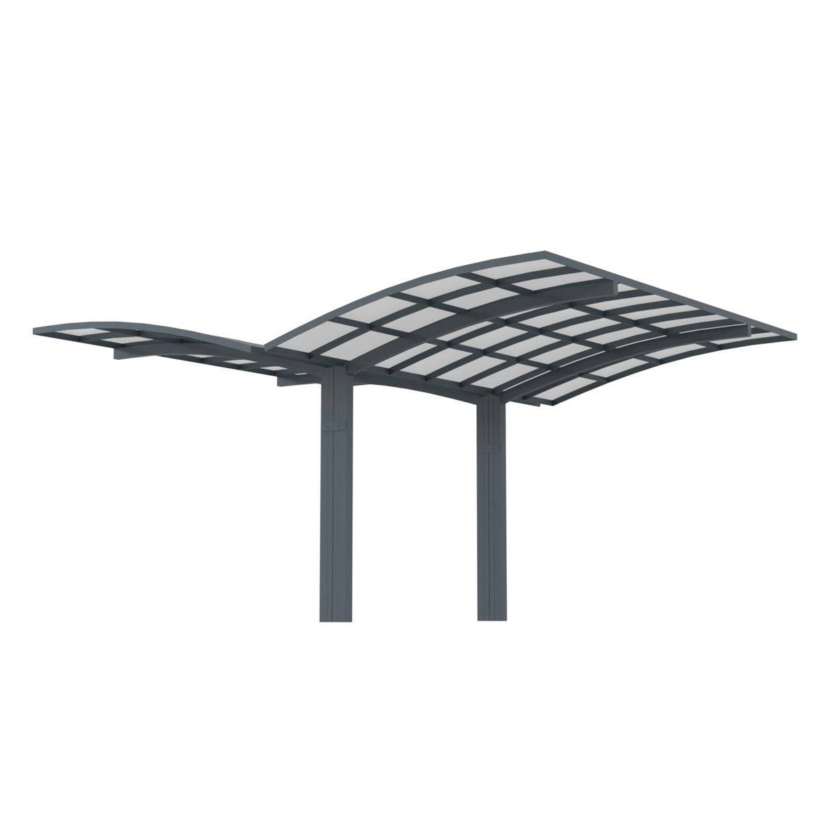 Direct Abris - Carport Aluminium Autoportant BOLTON - 500 x 600 - 2 Voiture - Toiture en Polycarbonate Traite Anti-UV - Image 4