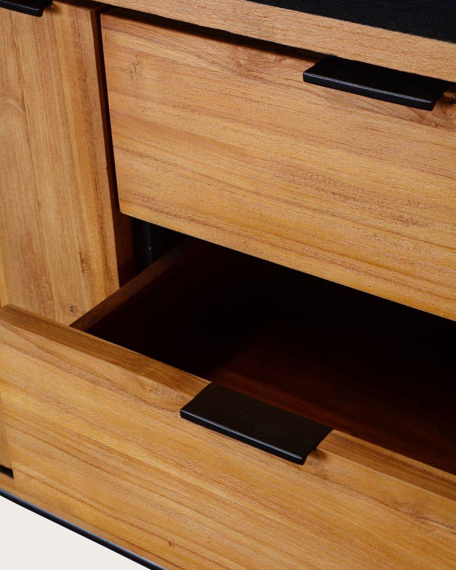 Indra - Buffet bas en teck recyclé bicolore 160 cm - UNIQKA - Imagen 8