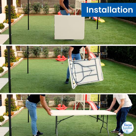 Table de jardin pliante 8 personnes 180cm - Image 5