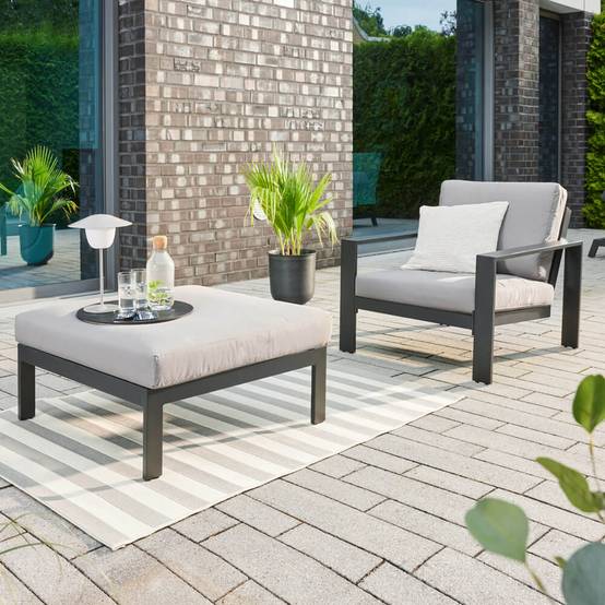 Salon de jardin aluminium HOME DELUXE RIO S - anthracite - Image 2