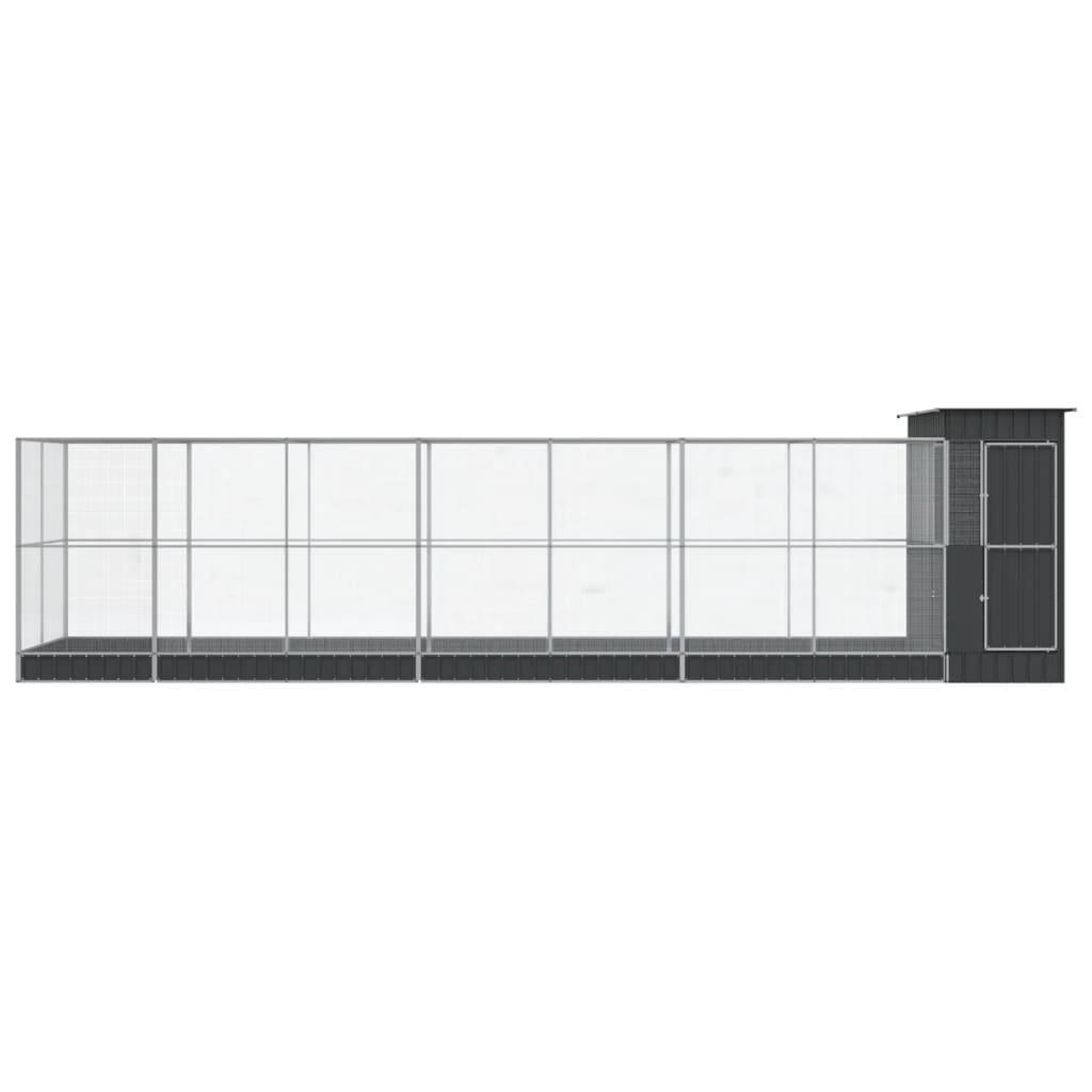 Grande Volière Acier Galvanisé Extension Argent 830x203x216cm - ComfortXL Outdoor Living - Image 3