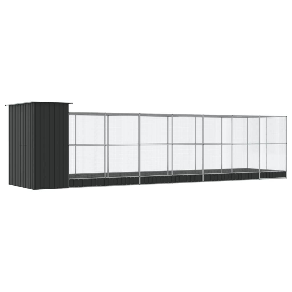 Grande Volière Acier Galvanisé Extension Argent 830x203x216cm - ComfortXL Outdoor Living - Image 5