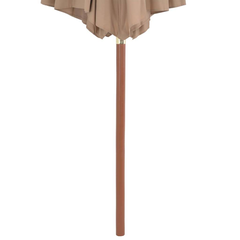 Helloshop26 - Parasol d'extérieur avec mât en bois 300 cm taupe - Imagen 4