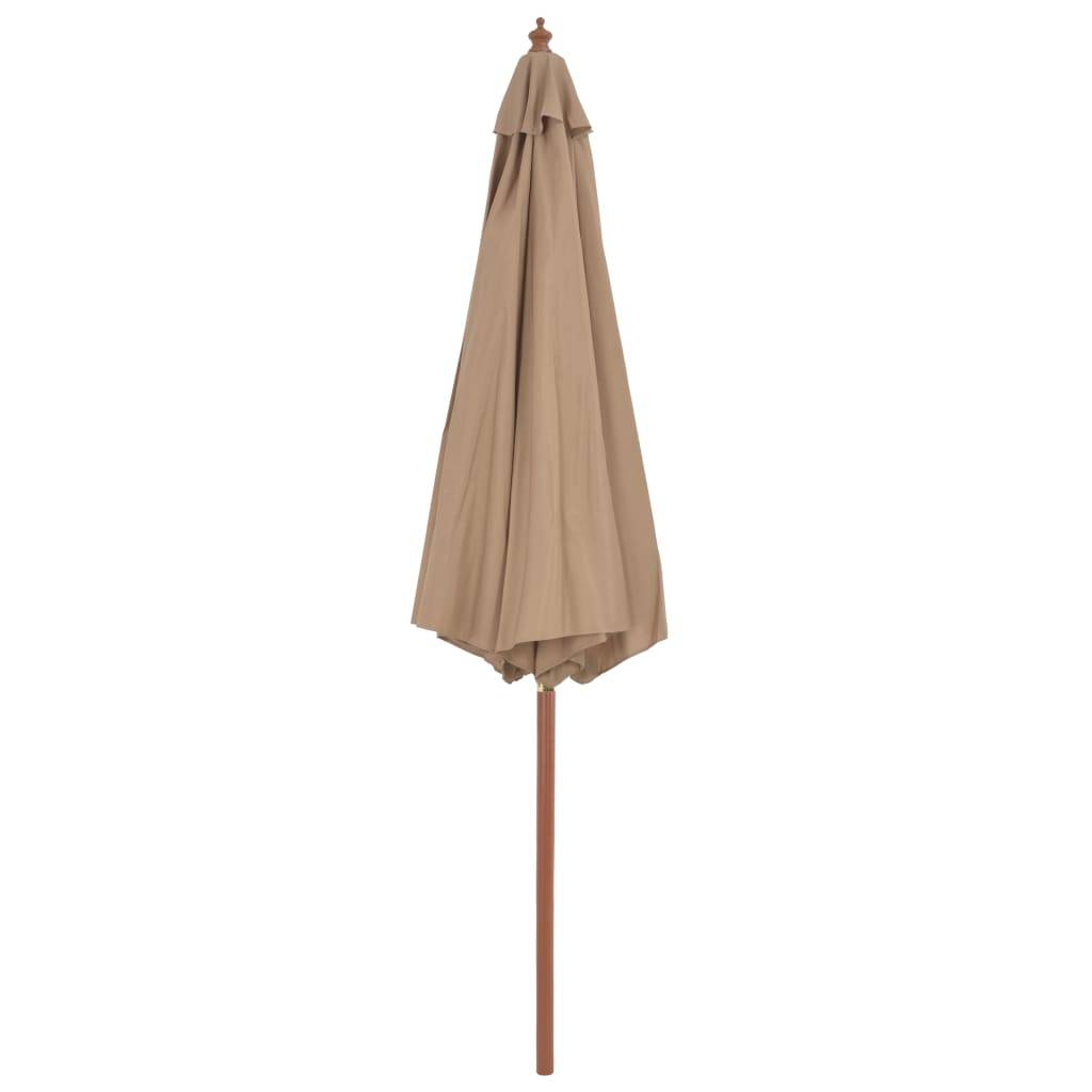 Helloshop26 - Parasol d'extérieur avec mât en bois 300 cm taupe - Imagen 3