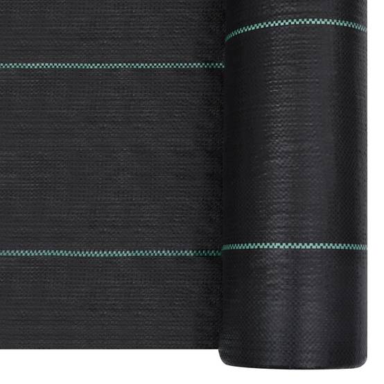 Toile de Paillage Anti-Mauvaises Herbes en PP Tissé pour Jardin et Potager 2x50 m Noir - ComfortXL Outdoor Living - Image 2