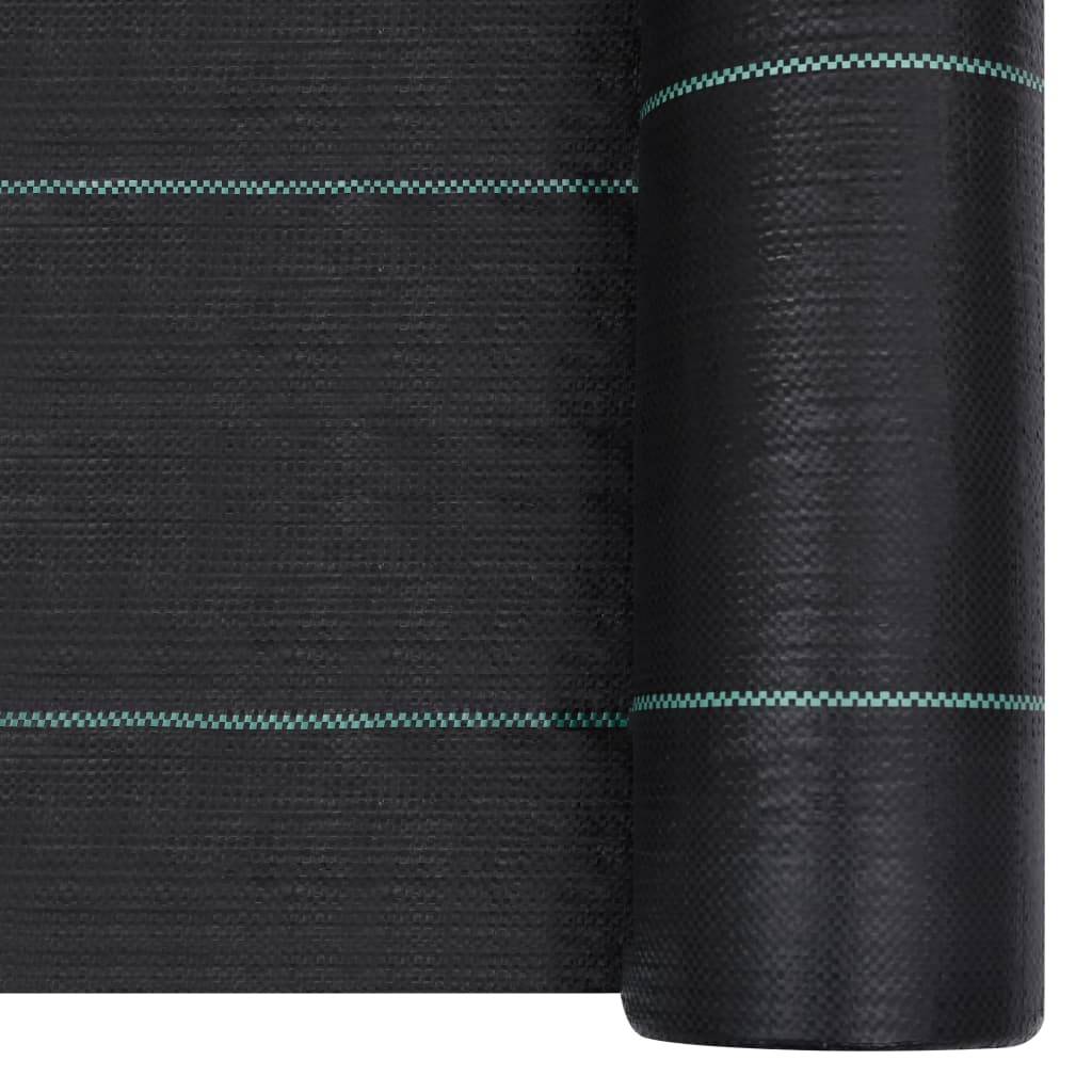 Toile de Paillage Anti-Mauvaises Herbes en PP Tissé pour Jardin et Potager 2x50 m Noir - ComfortXL Outdoor Living - Image 2